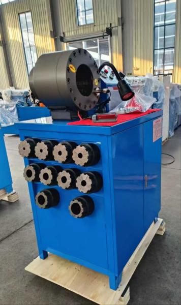 Quality New Technology Forging Process 2 Inch High Model Blue Color 10 Dies Hose Crimper / Rubber Hose Crimping Machine With 600T Crimping Force for sale