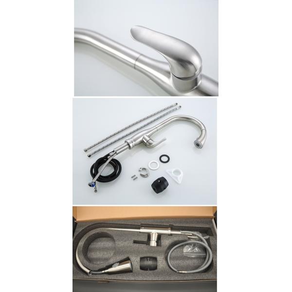 Hot Cold Stainless Steel Kitchen Faucet Single Handle Extendable Kitchen Tap