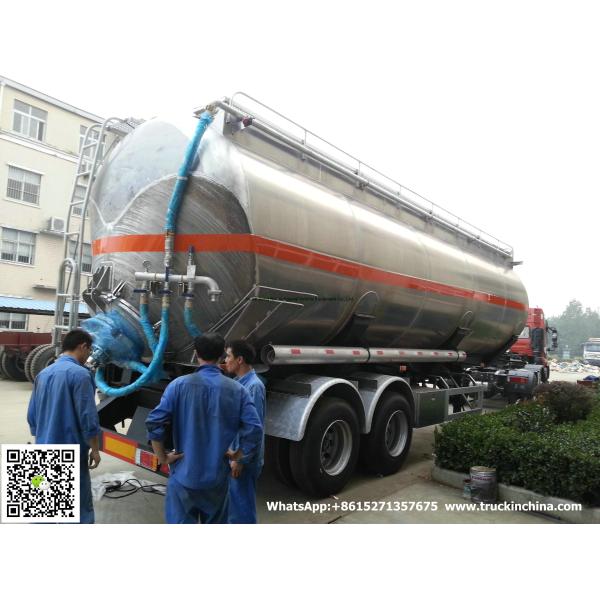 Aluminum Alloy Wheat Flour Bulk Tanker with Tipping Hydraulic Cylinder (6000USG-10000USG )whApp:+8615271357675
