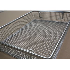 Disinfection Rectangular Wire Mesh Basket Metal For Sterilization