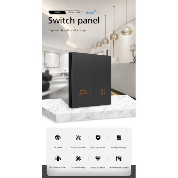 Plastic Panel Zigbee Smart Light Switch , 240V zigbee wireless wall switch