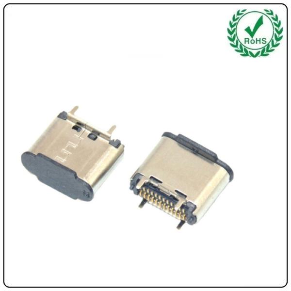 USB-31C-F-01BS02 H6.5 USB 3.1 Type C Female Socket Right Angle PCB SMT Dual Row