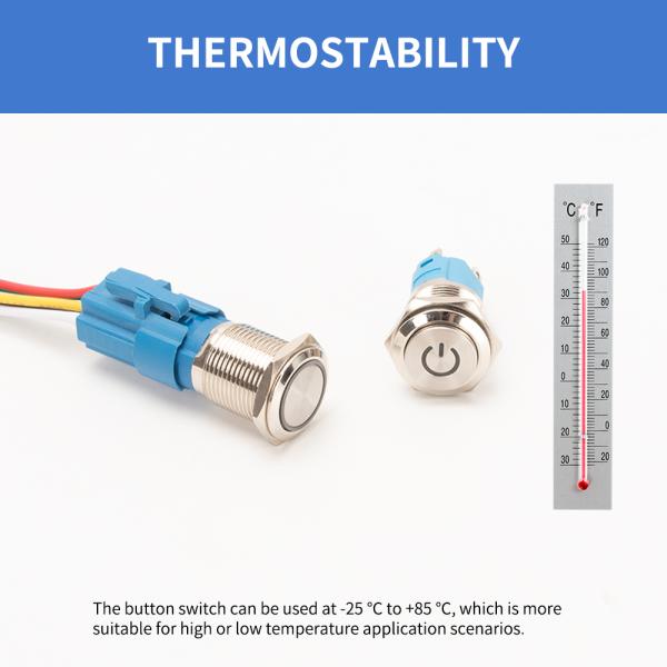 19mm 22mm Metal Push Button Switch 12mm 16mm Illuminated Momentary Switch