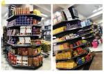 Gray Supermarket Steel Racks / Shop Corner Shelves Plain Buckle Back Panel 2.2M