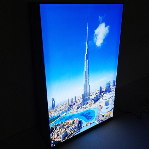 A4 Wall Mounted / Table LED Light Box Display Stand Crystal Photo Frame