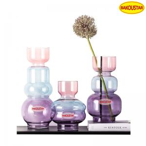 China Hand Blown Lead Free Colored Decorative Glass Vases on sale