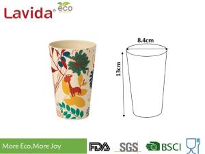 BPA Free Bamboo Fibre Eco Cup 15.6oz 440ml Non - Fragile With Unique Rustic Texture