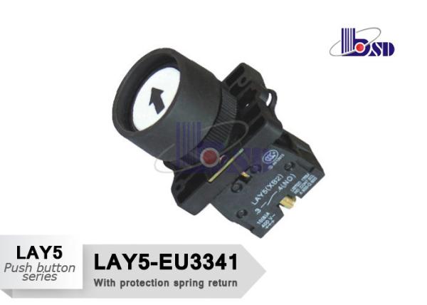 Quality LAY5（XB2）-EU3341 white and black  color spring return with symbol logo flat button push button swithes for sale
