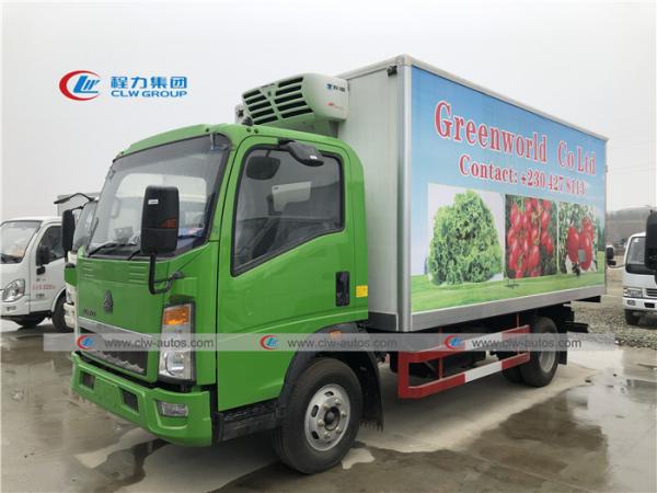 Quality SINOTRUK HOWO Refrigerated Van Truck Thermo King Refrigerator Unit Meat Fish Vegetable Fruit Transport Truck for sale