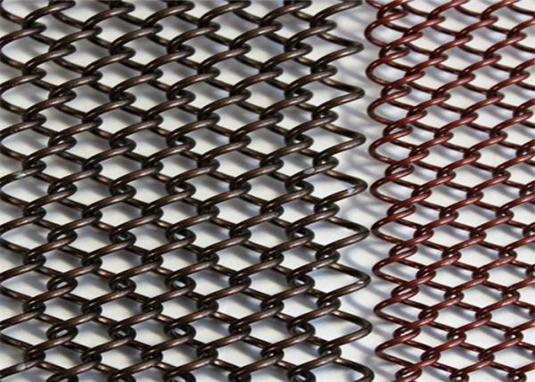 Quality Bronze Color Decorative Wire Mesh , Decorative Metal Curtains Long Use Life for sale