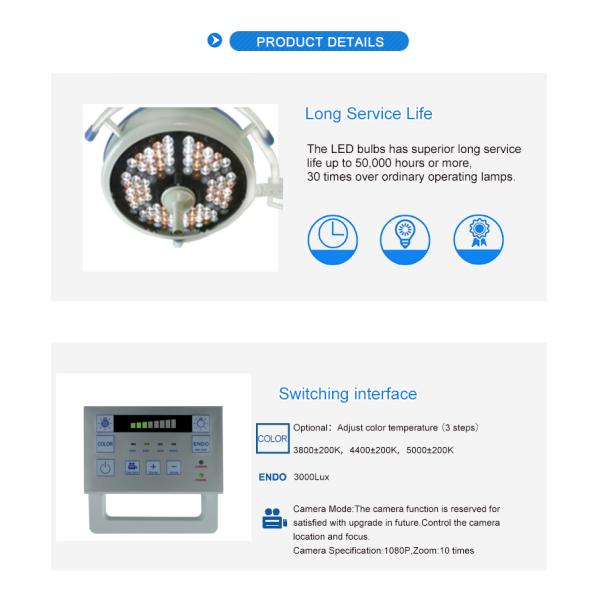 Single Head LED Operating Room Lights , Wall Mounted LED Surgical Lamp