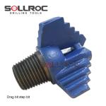 Full Size Tungsten Carbide Inserts Three Wing Drag Bits For Soft Drilling