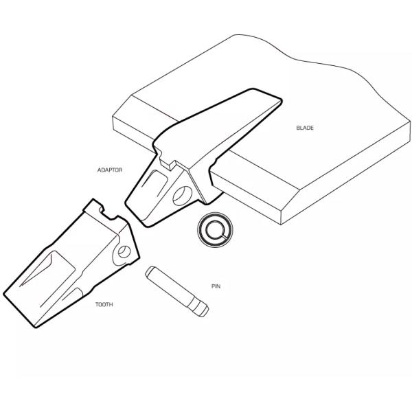 48-52HRC PC400 KOMATSU Excavator Bucket Teeth Alloy Steel Customized