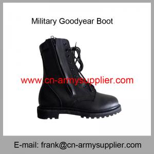 China Wholesale Cheap China Army Black Full Leather Goodyear Military Combat Boot wholesale
