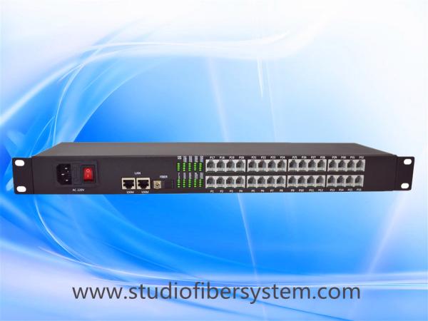 Quality 32 Port PCM Telephone To Fiber Optic Converter with 2Port 100M ethernet in 1U rack mount chassis for sale