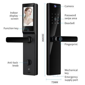 China S819-2MAX Smart Home Door Lock Video Intercom Wifi Camera With Fingerprint Password &amp; Key Card Access Tuya Door Lock wholesale