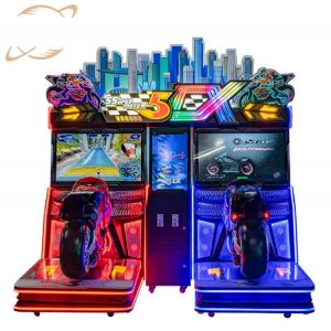 Dreamland coin operated dynamic motorcycle arcade game machine simulator coin