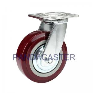 China Brownish Red Heavy Duty Casters 350KG 6 Inch Polypropylene Wheels wholesale