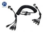 Electrical 7 Pin Trailer Backup Camera Extension Cable With Pu Spiral Cord