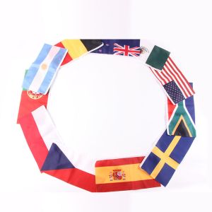 China Euro Cup Country Triangle Flag String Bunting Style Silk Printing wholesale
