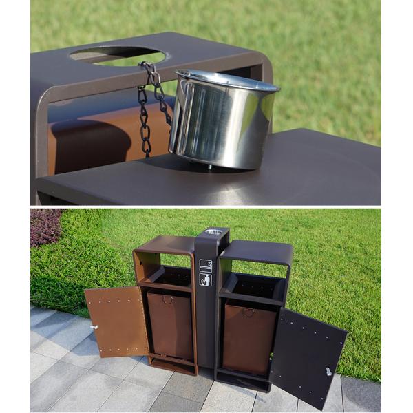 OHSAS18001 120L Outdoor Wooden Trash Can For Park School