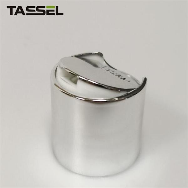 24/410 Shiny Silver UV Coated PP Disc Cap Plastic Bottle Cap for shampoo