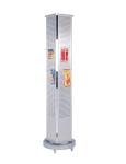 Movable Height 1720mm Width 270mm Three Sides Rotating Brochure Holder ,