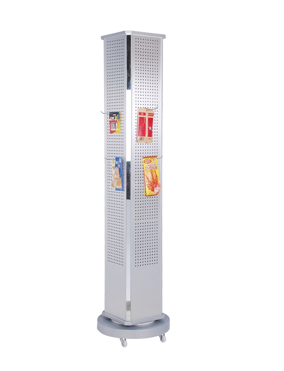 Movable Height 1720mm Width 270mm Three Sides Rotating Brochure Holder ,