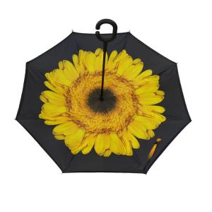 China 23 Inch Double Layer Reverse Inverted Umbrella Manual Open With C Handle wholesale