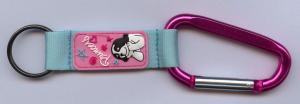 China 100% Polyester Verious Shape Custom Carabiner Keychain With Silk Screen Printing wholesale