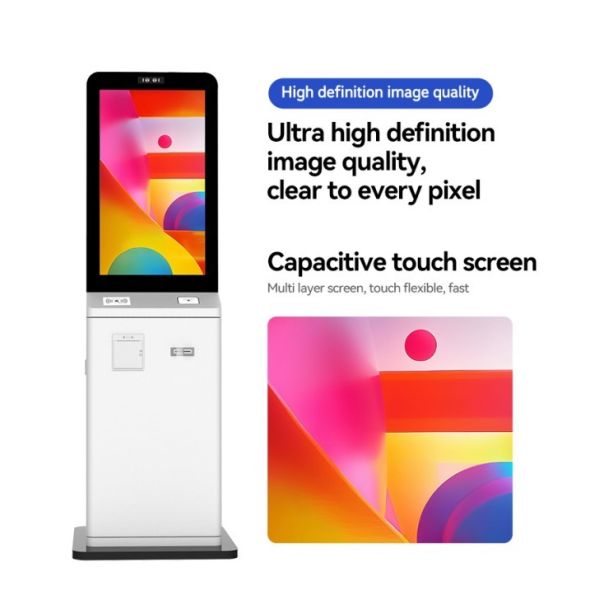 43 inch Windows Floor Standing Terminal Payment Self Service Kiosk Pos System With Printer QR Code Scanner