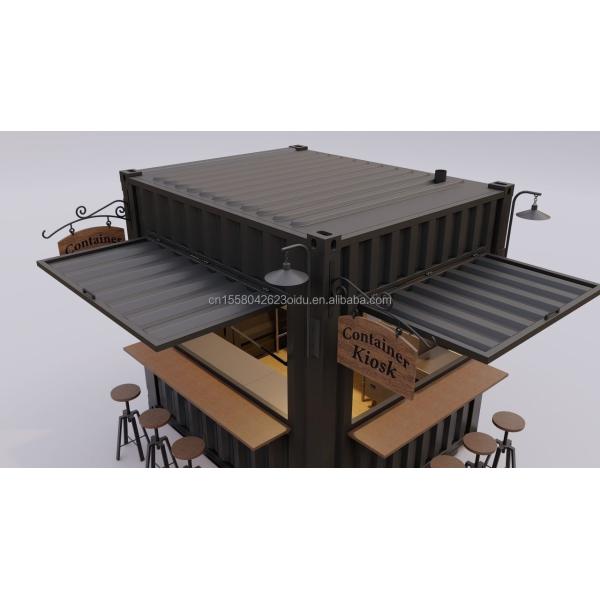Modern 10 ft 20 ft Prefabricated Steel Shop Container Kiosk Mobile Mini Bar for Outdoor Kitchen and Restaurant Movable Design Shop