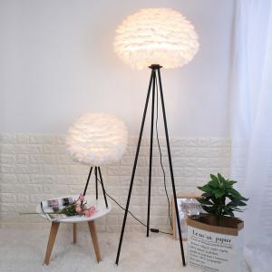 China LED floor lamp modern tripod white feather floor lamp living room reading lamp bedside floor lamp(WH-MFL-27) wholesale
