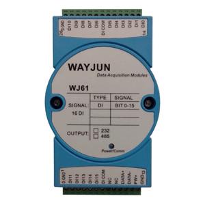 WAYJUN WJ61 series 16-ch DI Isolated Digital Signal to RS485/232 Module,Slim