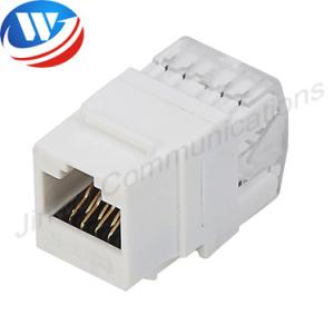 White Tool Free RJ45 Keystone Jack PC Material Cat6 Keystone Jack