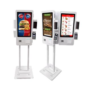 China 24 Double Sided Terminal Self Service Order Kiosk With POS Bracket on sale