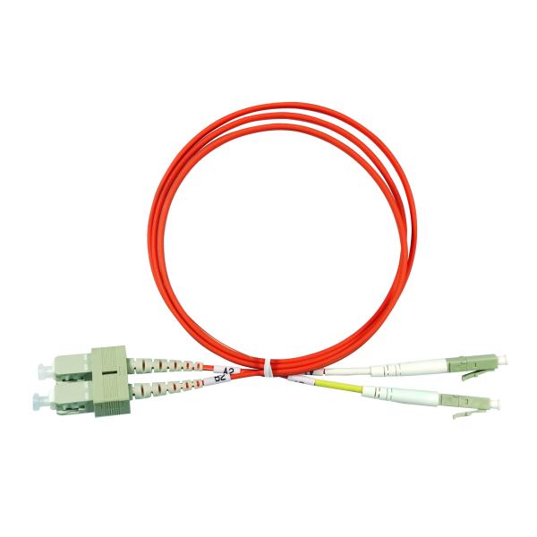 Quality OM2 850nm Duplex Fiber Optic Patch Cord SC UPC To LC UPC Multimode for sale