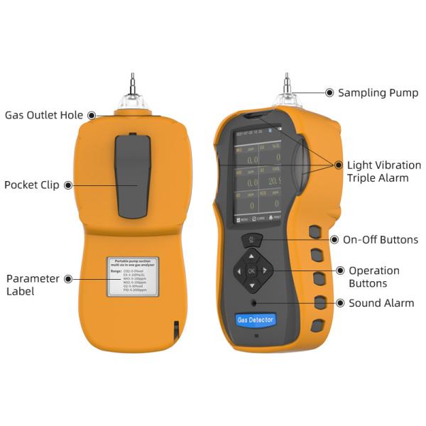 Handheld Chlorine Gas Detector , Toxic Gas Detector ISO9001 Certification