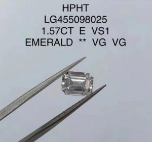 China Emerald Cut Lab Grown Diamond Jewelry 1.57 Ct E VS1 VG HPHT Diamond wholesale