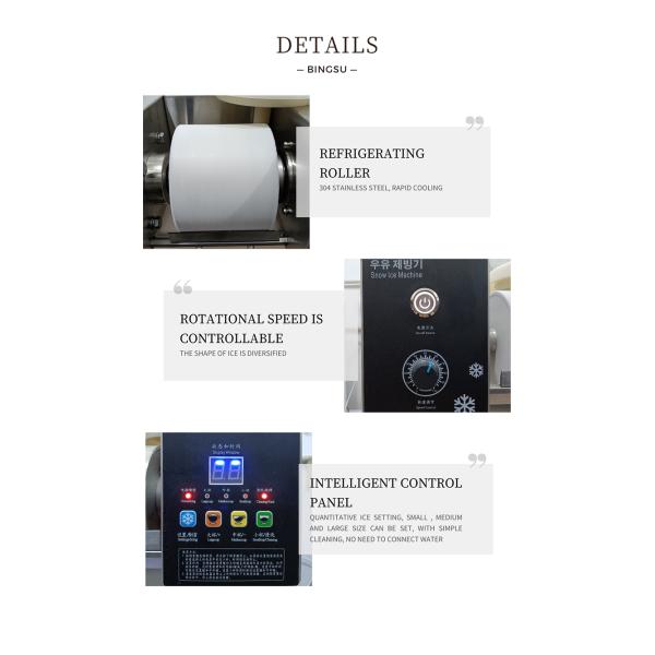 Desktop Large Output Mini Size Bingsu Machine Speed Adjustable Restaurant Commercial Snow Flake Ice Machine