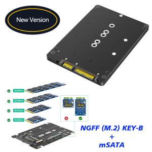 China 2 In 1 Combine M.2 NGFF Key B &amp; MSATA SSD To 2.5 SATA3 Adapter With Plastic Enclosure wholesale