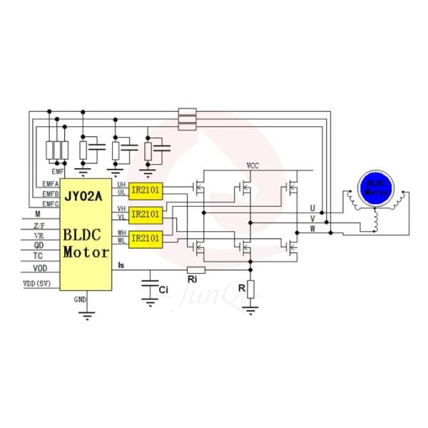 JY02A Brushless DC Motor Driver Chip IC BLDC Control Chip No Hall Dedicated