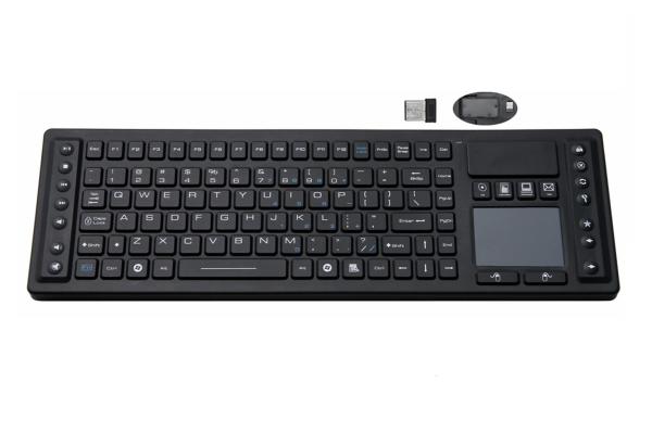 Quality IP65 Siliconewireless Computer Keyboard With Trackball Mouse 117 Keys for sale