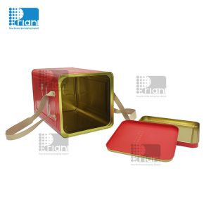 Personalized Square Airtight Tea Tin Canisters Rectangular Embossed Packaging