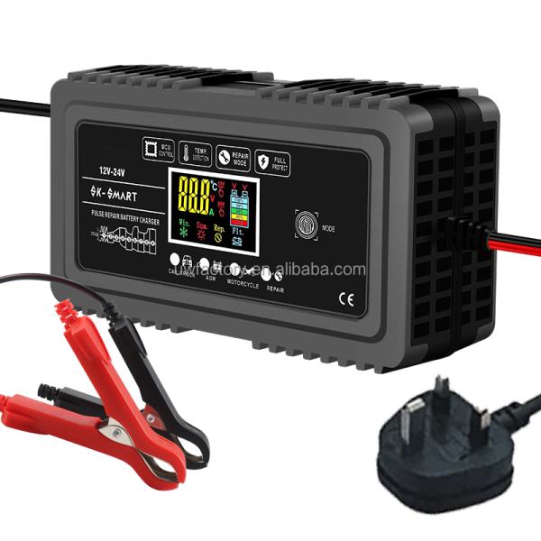 Electric Vehicle E-bike Scooter Intelligent Automatic 12V 24V 10A 12A Lead-Acid Repair Battery Charger with Fast Charging Speed