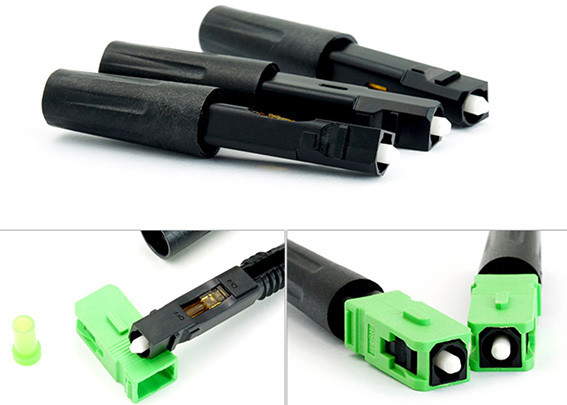 Fiber Optic Field Assembly Connector SC / APC High Efficiency For 3.0 MM Cables