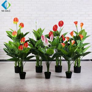 China Customized Faux Potted Plants , 1m Height Potted Artificial Calla Lily wholesale
