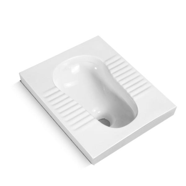 White Squatting Water Closet Public Sanitary Ware With Fender