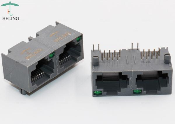 Quality Unshielded RJ45 Ethernet Connector Modular Jack 1 X 2 Ports For Network Repeater for sale