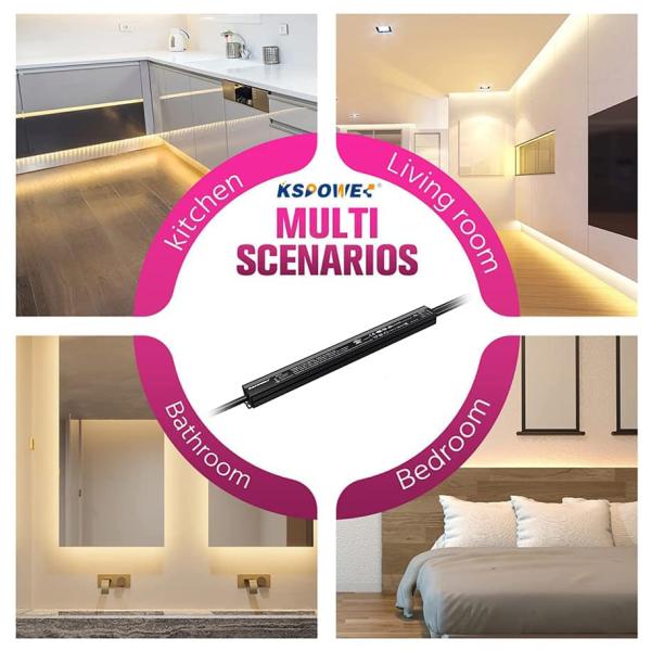 277V AC 24V 96W IP67 PWM Dimming LED Driver With Dimmer Switch Single Phase